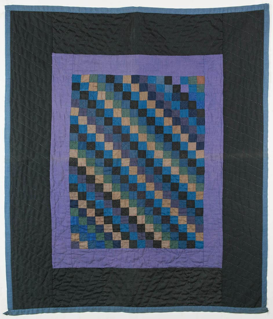 AMISH CRIB QUILT"One Patch", diagonal diamonds in a (1 of 1)