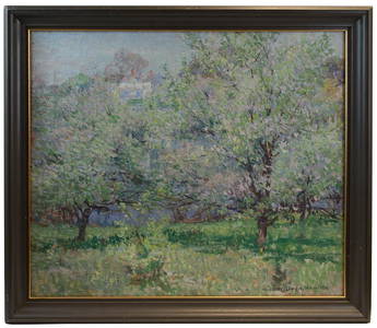 SPRING LANDSCAPE BY WILBUR DEAN HAMILTONOil on canvas,