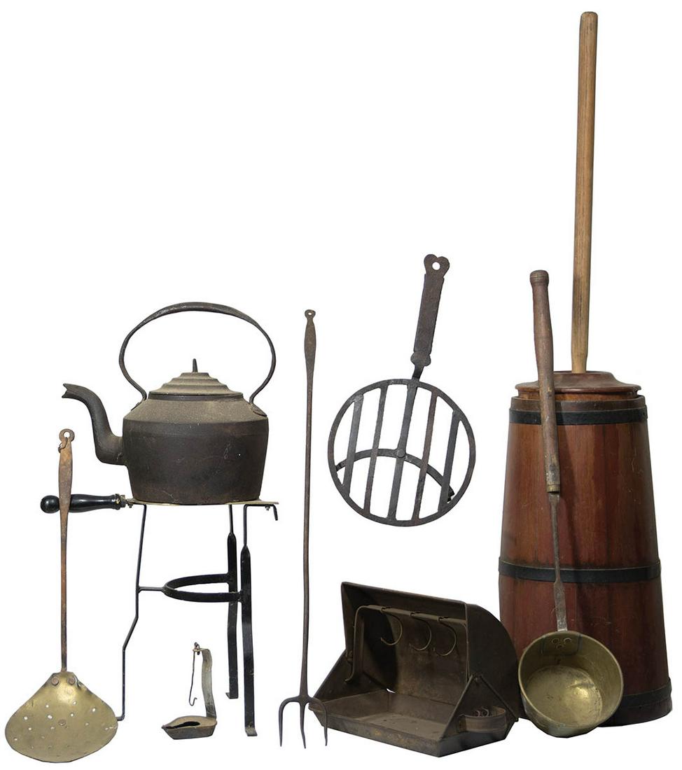 18TH AND 19TH C. FIREPLACE PIECESCast iron gooseneck (1 of 1)