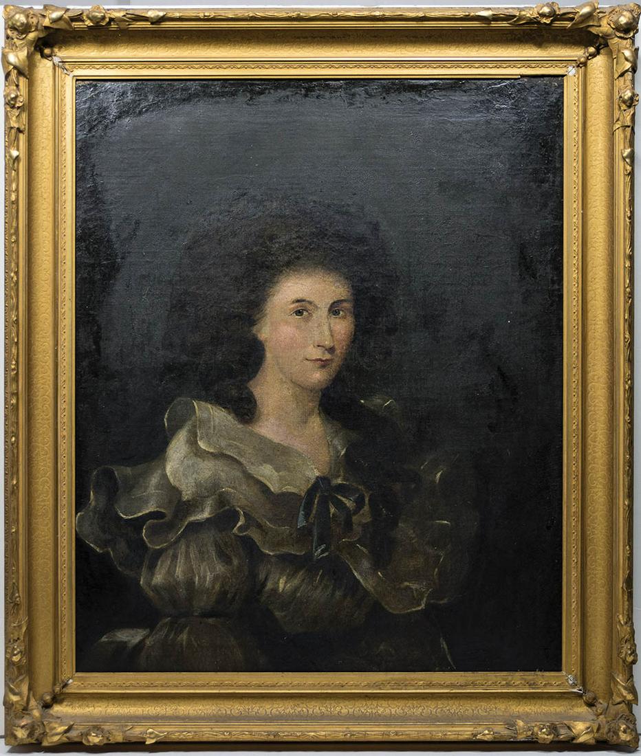 TWO EARLY 19TH C. PORTRAITSPortraits on canvas of Mary (1 of 4)