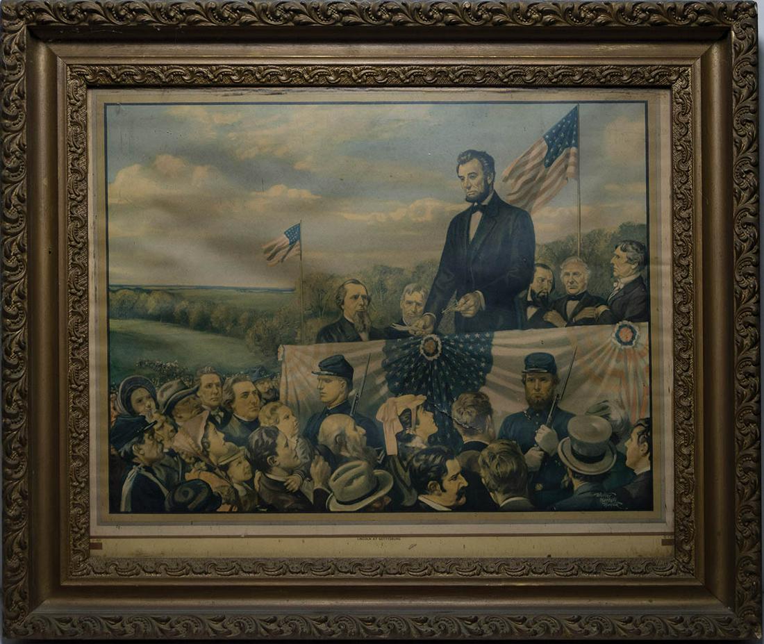 FOUR ABRAHAM LINCOLN PRINTSHand-colored lithograph, (1 of 4)