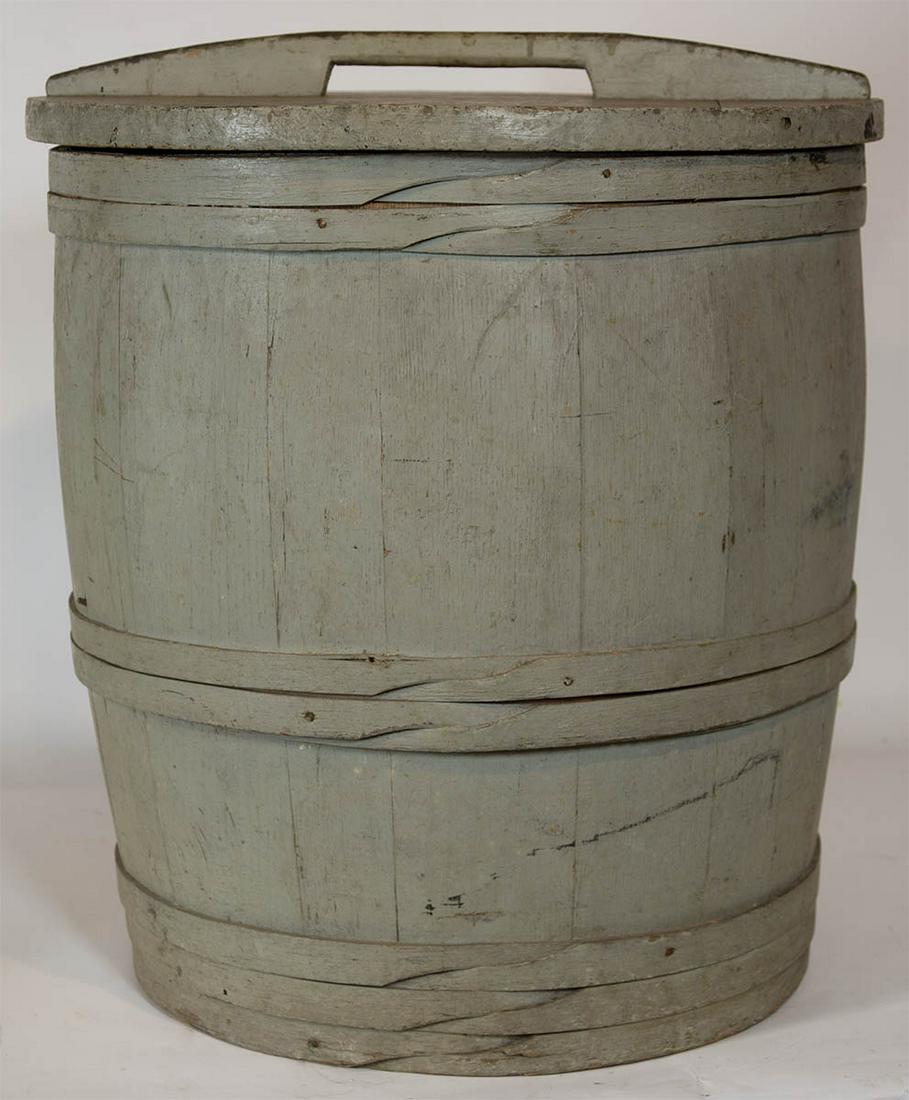EARLY COOPERED BARRELPine, in early light gray painted (1 of 1)