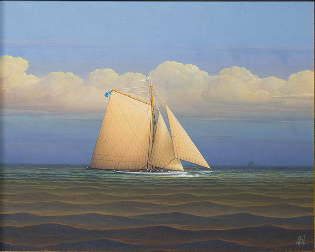 OIL BY ALBERT NEMETHY SRVery fine 20th c. luminist oil (1 of 2)