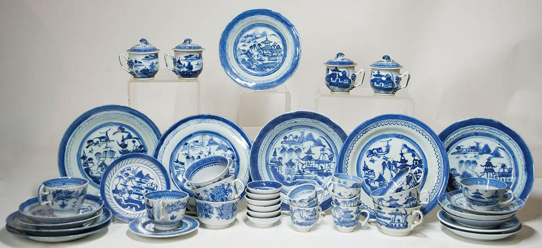 LARGE COLLECTION OF CANTON CHINABlue and white china, (1 of 1)
