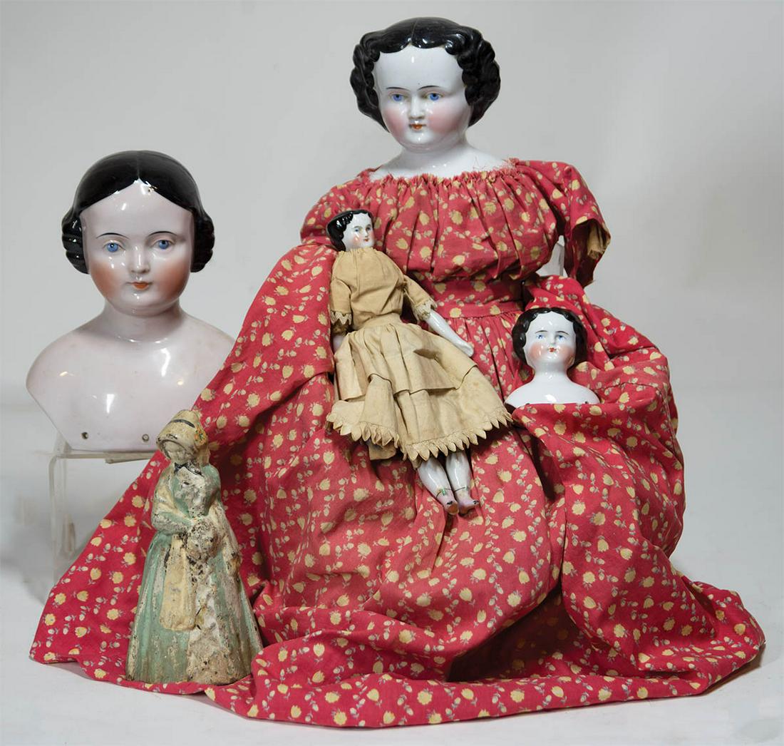 CHINA HEAD DOLLS, JENNY LIND DOORSTOPDoll with cloth (1 of 1)