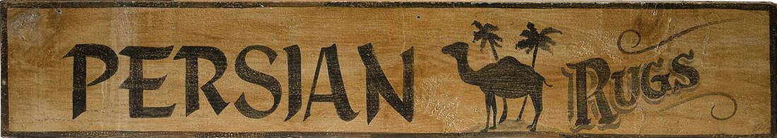 20TH C. WOOD ADVERTISING SIGN"Persian Rugs" sign, (1 of 1)
