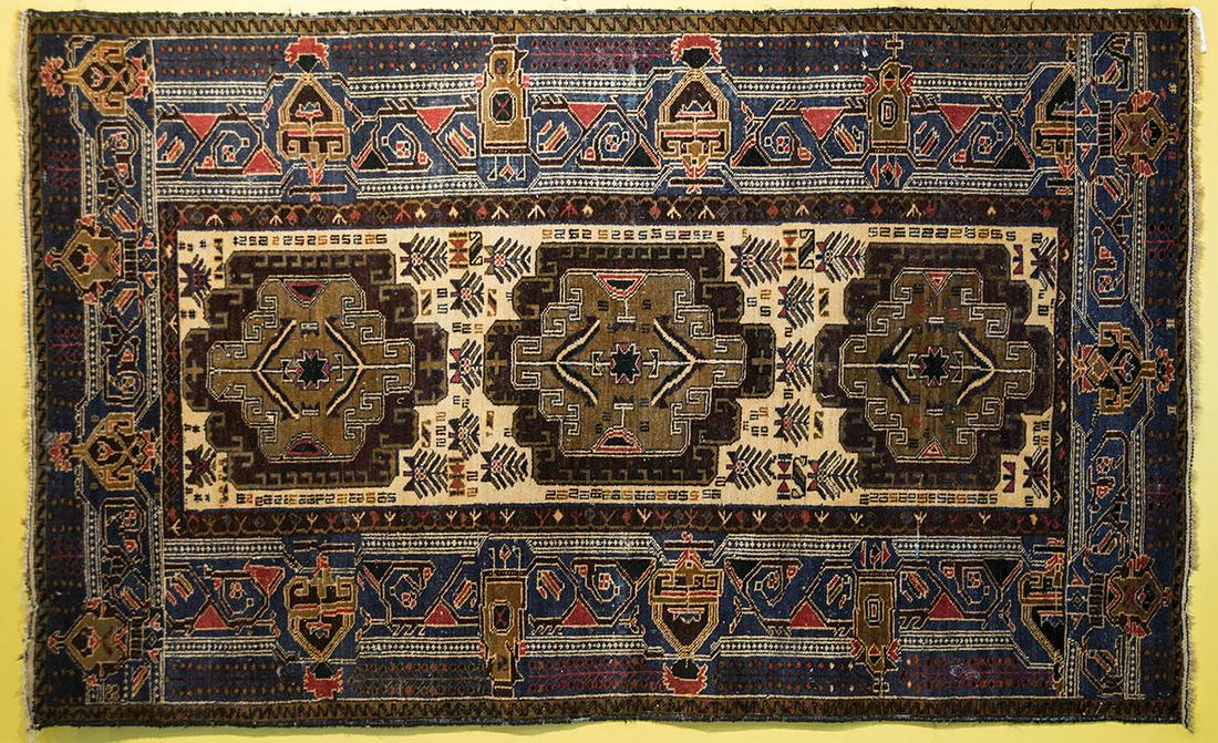 MID 20TH C. RUGGeometric designs with Tree of Life, (1 of 1)