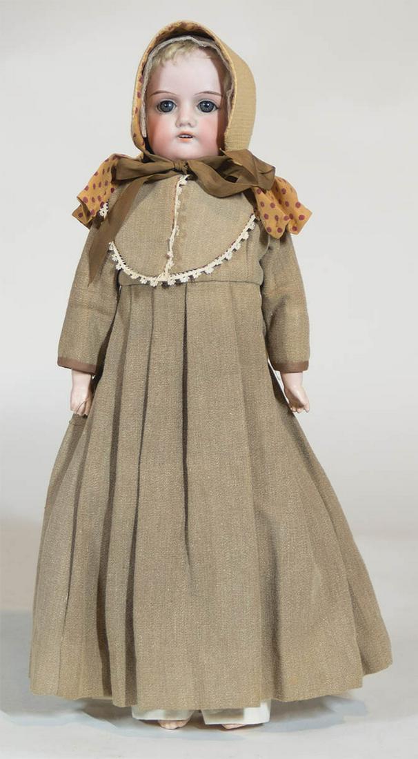 EXCEPTIONAL SHAKER DRESSED DOLLPorcelain, marked with numbers and "Germany" on back of neck, hazel (1 of 2)