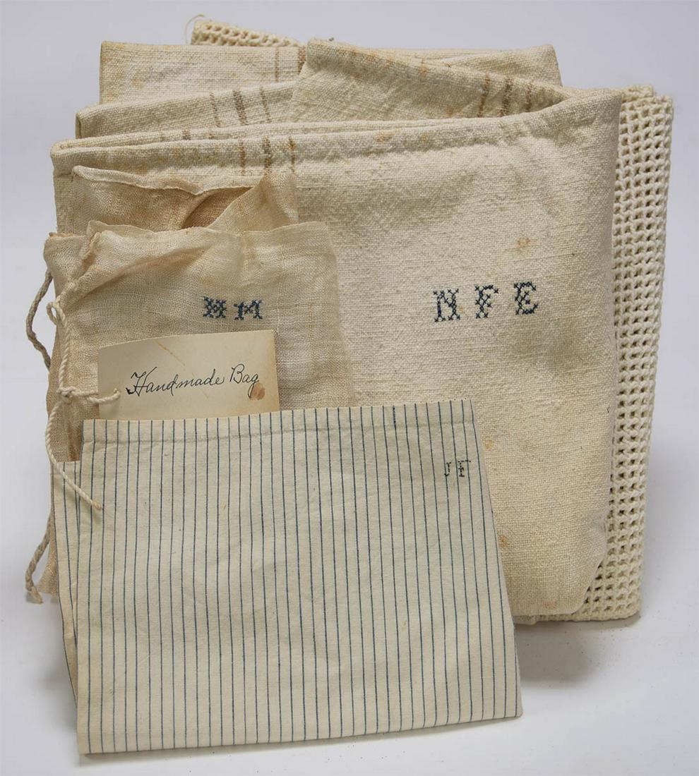 SHAKER TOWELS AND BAGSCotton, initialed, "MM", "JF" and "NFE", purchased at the Jordan Shaker (1 of 2)