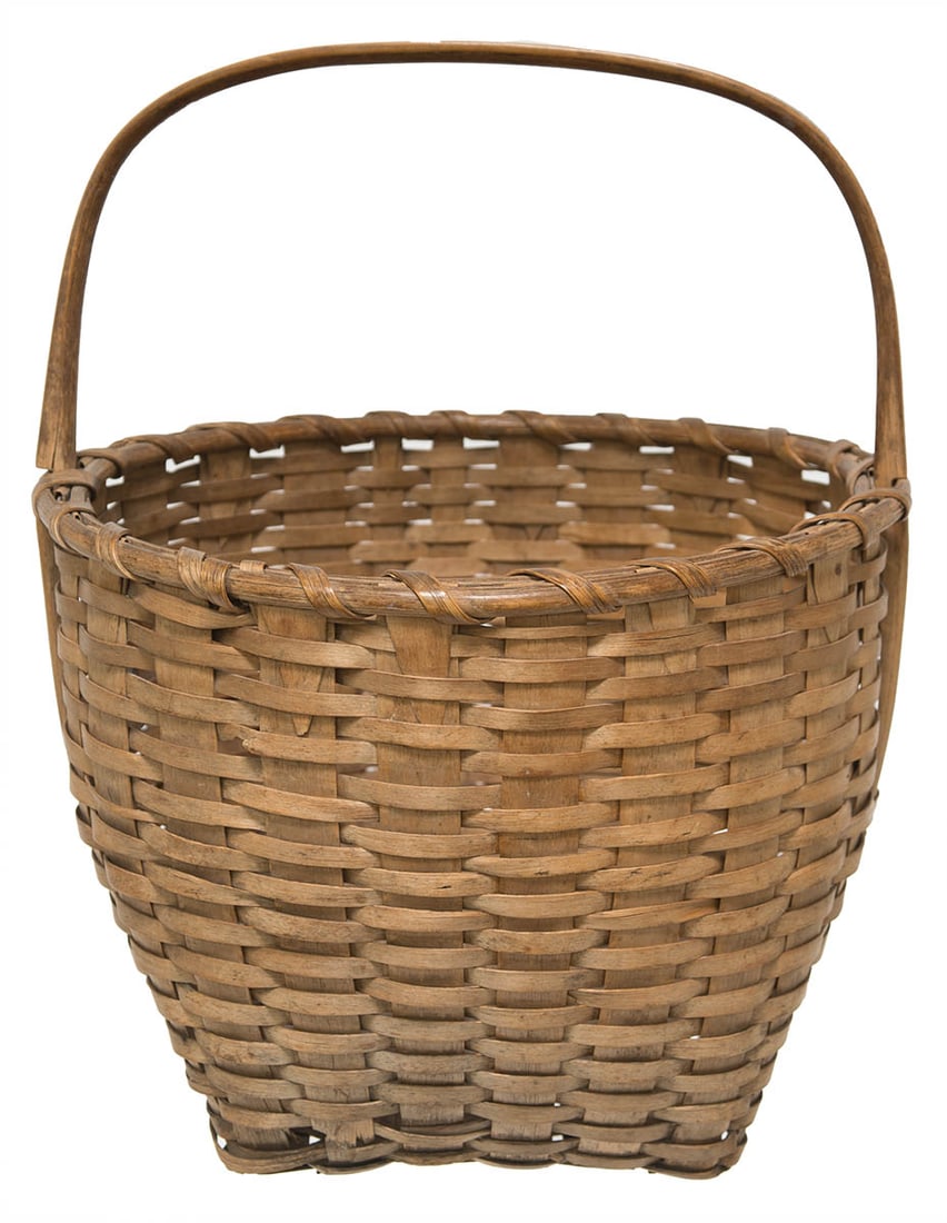 YARN STRETCHER, AND GATHERING BASKET Walnut in original finish, table top style, carved clamp with (1 of 5)