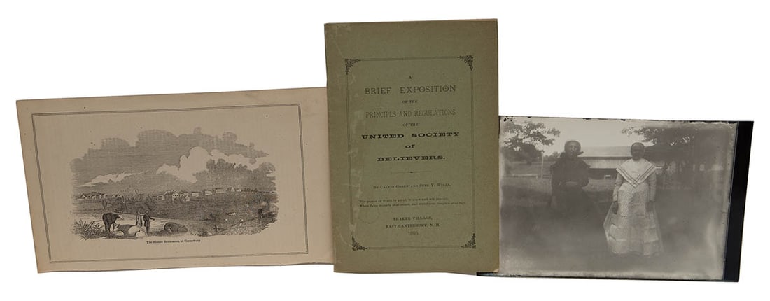 BOOK AND PAMPHLETS Christ's First and Second Appearing, 1856, 4th Edition, Testimony of Christ's: BOOK AND PAMPHLETS Christ's First and Second Appearing, 1856, 4th Edition, Testimony of Christ's Second Appearing, published by the United Society called Shakers, over 600 pages; Pamphlets - Five "Man