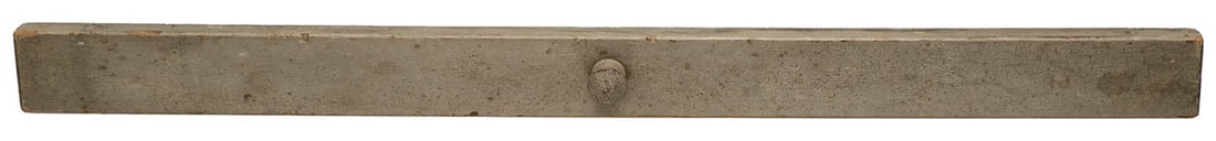 SHAKER WINDOW JACK Pine, original gray painted finish, central turned hardwood pull, single canted (1 of 2)