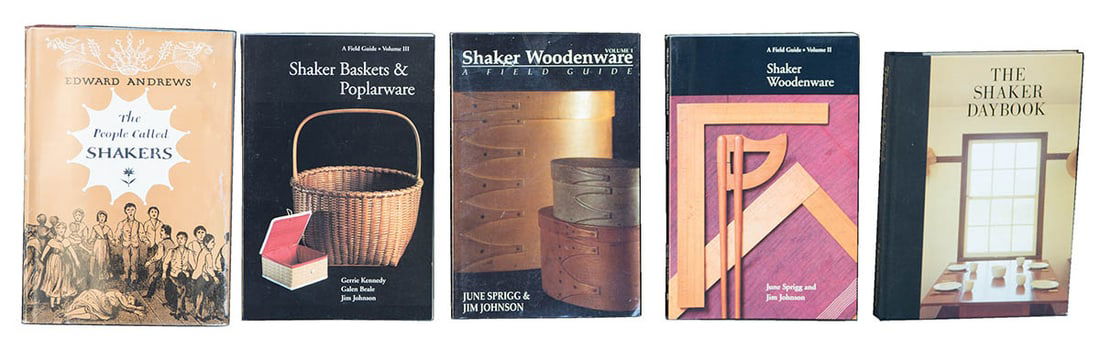 SHAKER REFERENCE BOOKS Three-volume set of Shaker Woodenware including baskets and poplarware, (1 of 3)