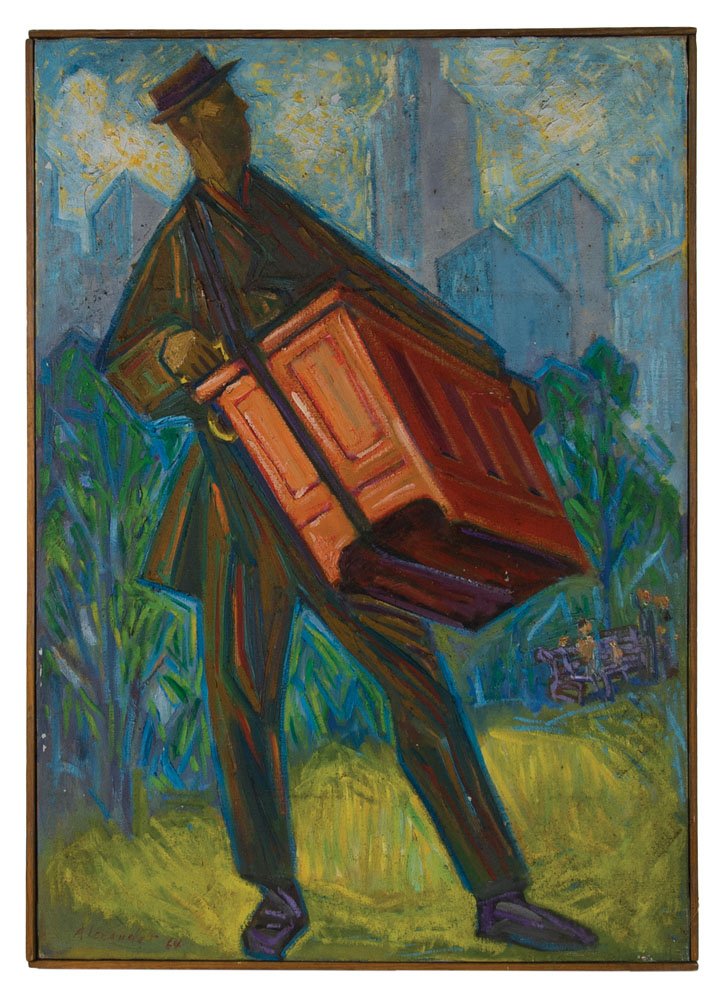 O/C modernist portrait, organ grinder (1 of 3)