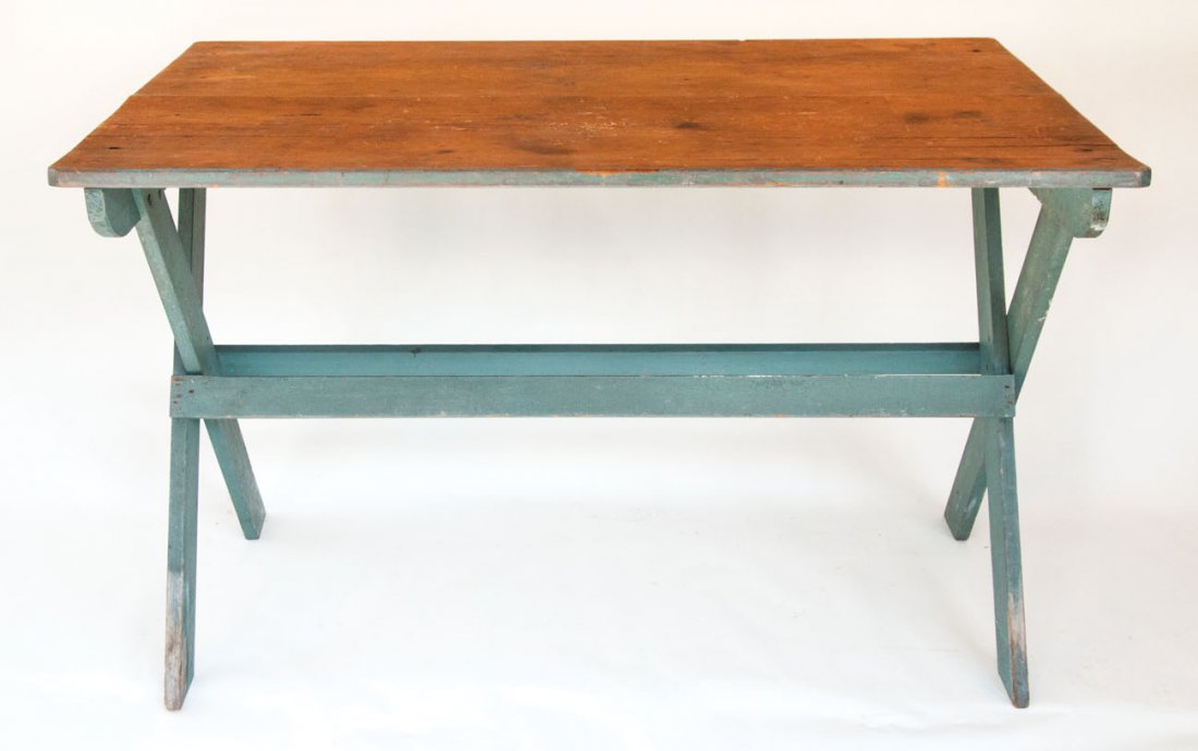 Light blue sawbuck table (1 of 3)