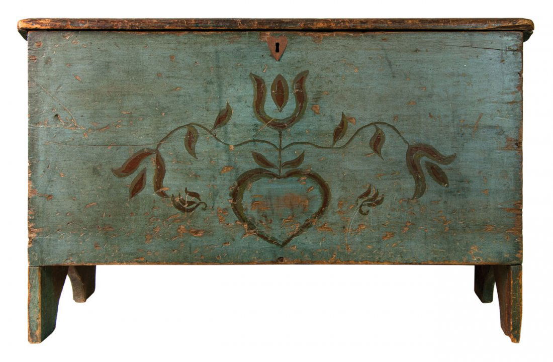 Blanket chest, blue/green paint (1 of 2)