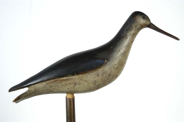 Lesser yellow legs shorebird decoy, carved wings a
