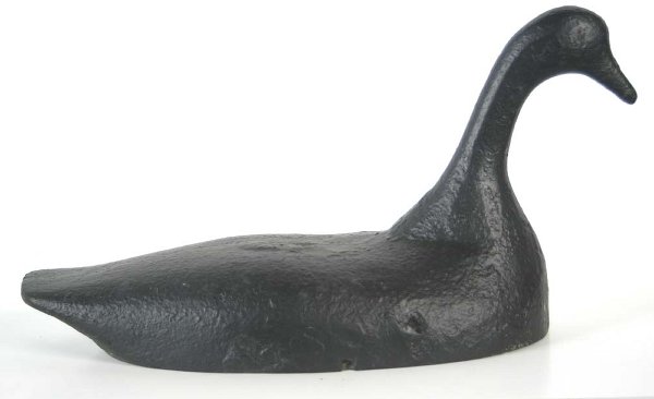 Cast iron Brandt decoy, painted black, good old cas