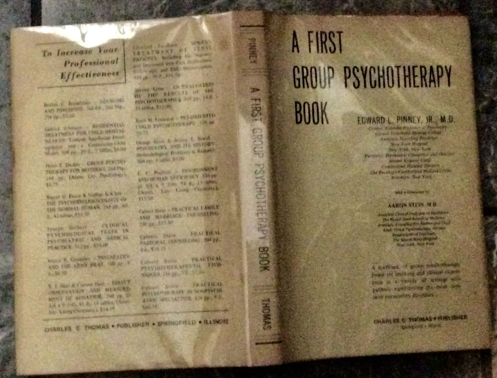 VINTAGE Hardcover 1970 SIGNED Book on Group Psychotherapy by Dr. Edward Pinney 1st Edition 1st (1 of 2)
