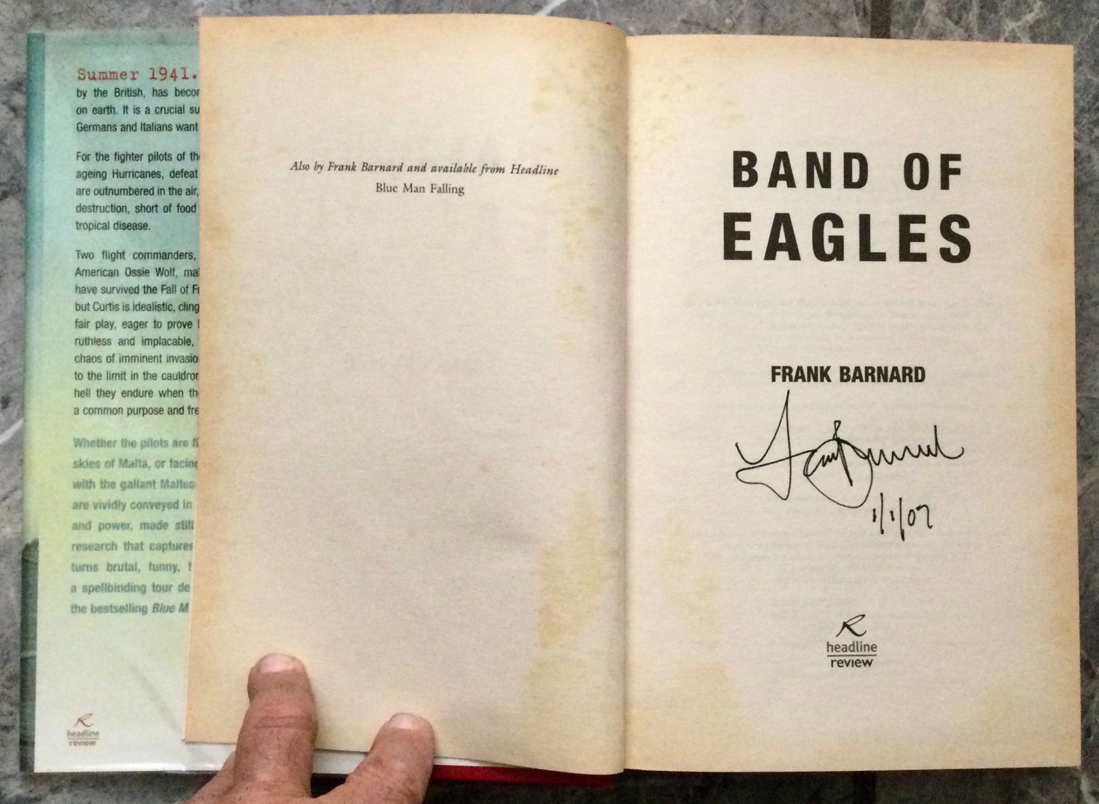 SIGNED BY AUTHOR "Band Of Eagles" by Frank Barnard VINTAGE Hardcover 2007 WWII Aviation 1st Edition (1 of 3)