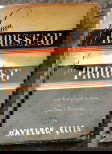 VINTAGE 1935 Hardcover Have Lock Ellis Study French Literature Study 1st Edition 1st Printing In DJ: VINTAGE 1935 Hardcover Have Lock Ellis Study French Literature Study 1st Edition 1st Printing In Dust Jacket. "From Rousseau to Proust" by Havelock Ellis. ORIGINAL HARDCOVER 1935 Houghton, Mifflin 1st