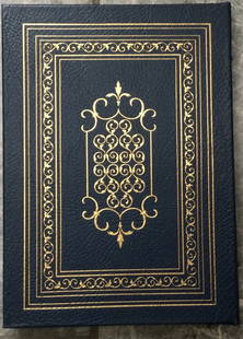 VINTAGE 1978 Easton Press Gilt Decorated Full Leather Hardcover W/ (2) Raised Bands Silk End Papers: VINTAGE 1978 Easton Press Gilt Decorated Full Leather Hardcover With Raised Bands Silk End Papers & Attached Ribbon 1st THUS Edition 1st printing. "She Stoops to Conquer: or The Mistakes of a Night" b