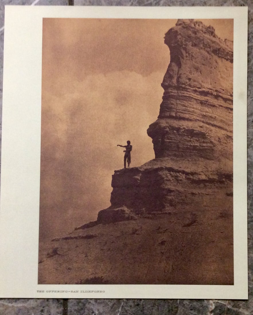 "THE OFFERING—SAN ILDEFONSO"  Edward Curtis 2006 Sepia Tone American Indian Photo (1 of 2)