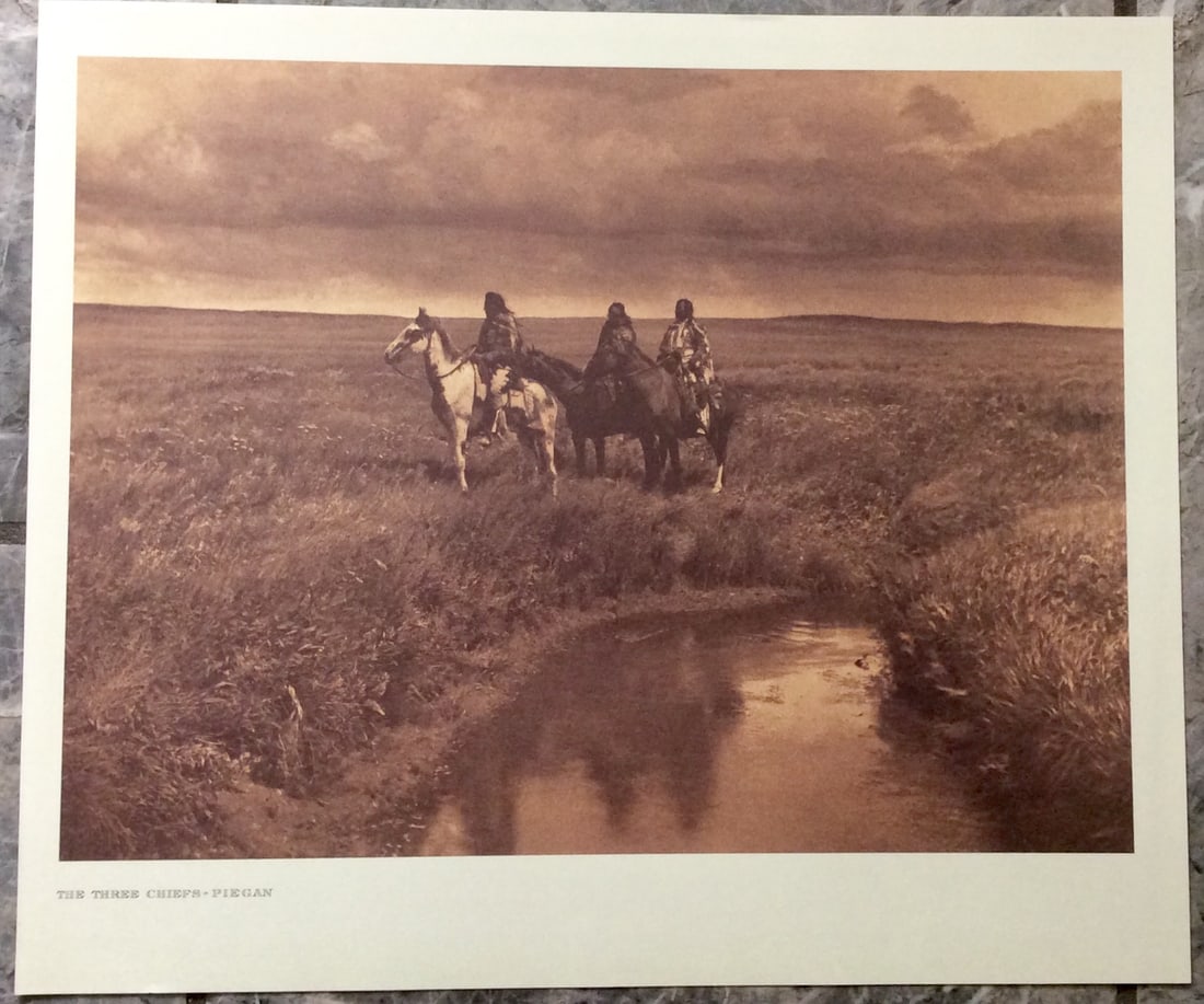 "THE THREE CHIEFS—PIEGAN"  Edward Curtis 2006 Sepia Tone American Indian Photo (1 of 2)