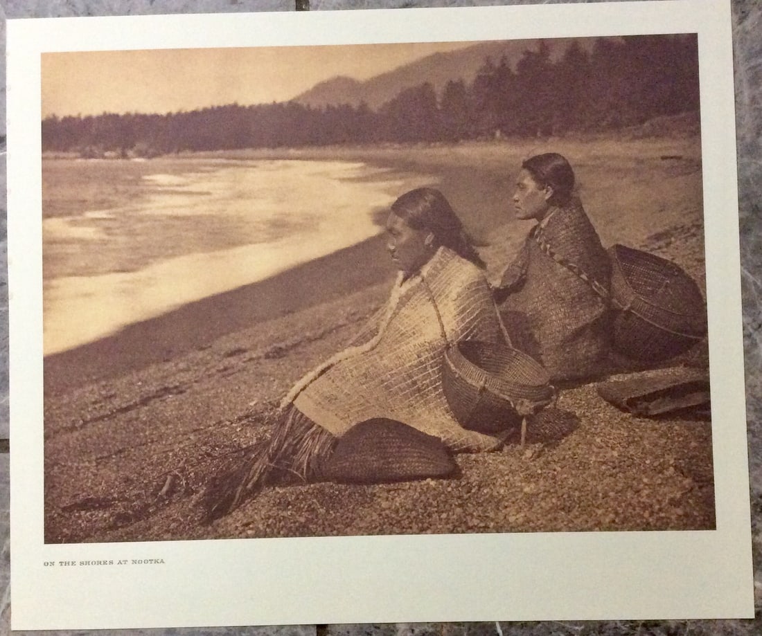 "ON THE SHORES AT NOOTKA"  Edward Curtis 2006 Sepia Tone American Indian Photo (1 of 2)
