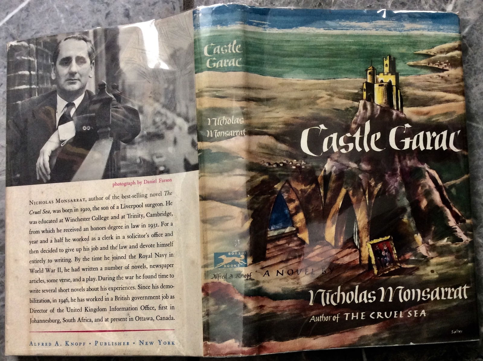 "Castle Garac" by Nicholas Monsarrat Hardcover 1955 Mysterious Novel By Literary Great Stated 1st: Hardcover 1955 Mysterious Novel By Literary Great 1st Edition 1st Printing In Dust Jacket. "Castle Garac" by Nicholas Monbsarrat. HARDCOVER 1955 Alfred Knopf Stated 1st edition, 1st Printing with Date
