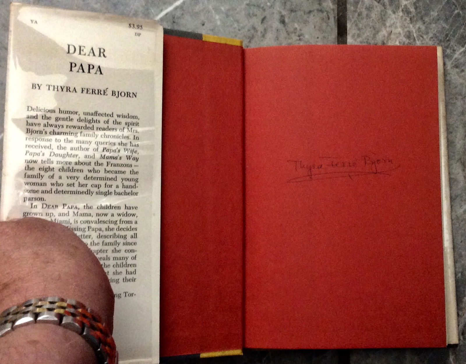 AUTHOR SIGNED "Dear Papa" by Thyra Bjorn 1963 Hardcover Account Of Swedish Immigrant's Life In The: AUTHOR SIGNED 1963 Hardcover Account Of Swedish Immigrant's Life In The US In Dust Jacket. "Dear Papa" by Thyra Bjorn. HARDCOVER 1963 Holt Rinehart And Winston 1st Edition, stated 4th Printing w/ "Fou