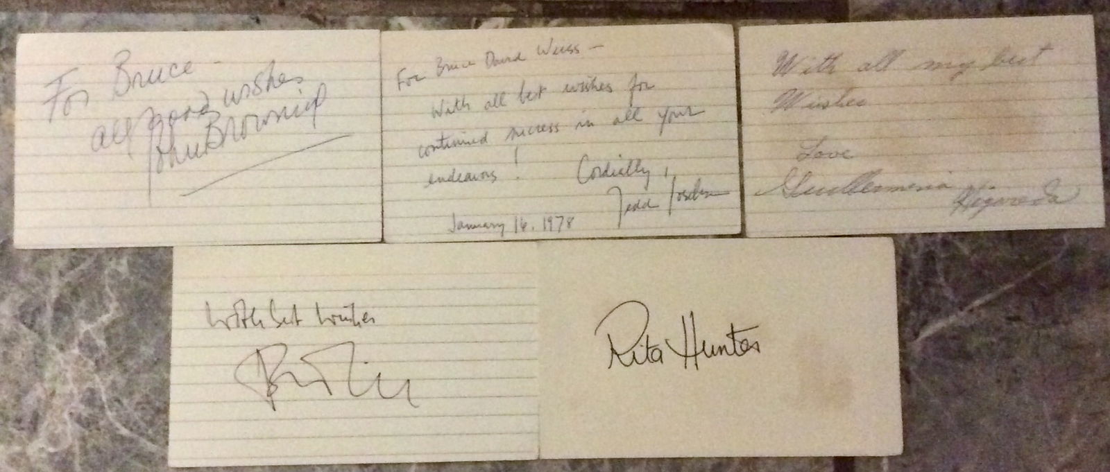 Lot of (5) signed 3X5 cards of Opera Singers & Pianists (1 of 2)