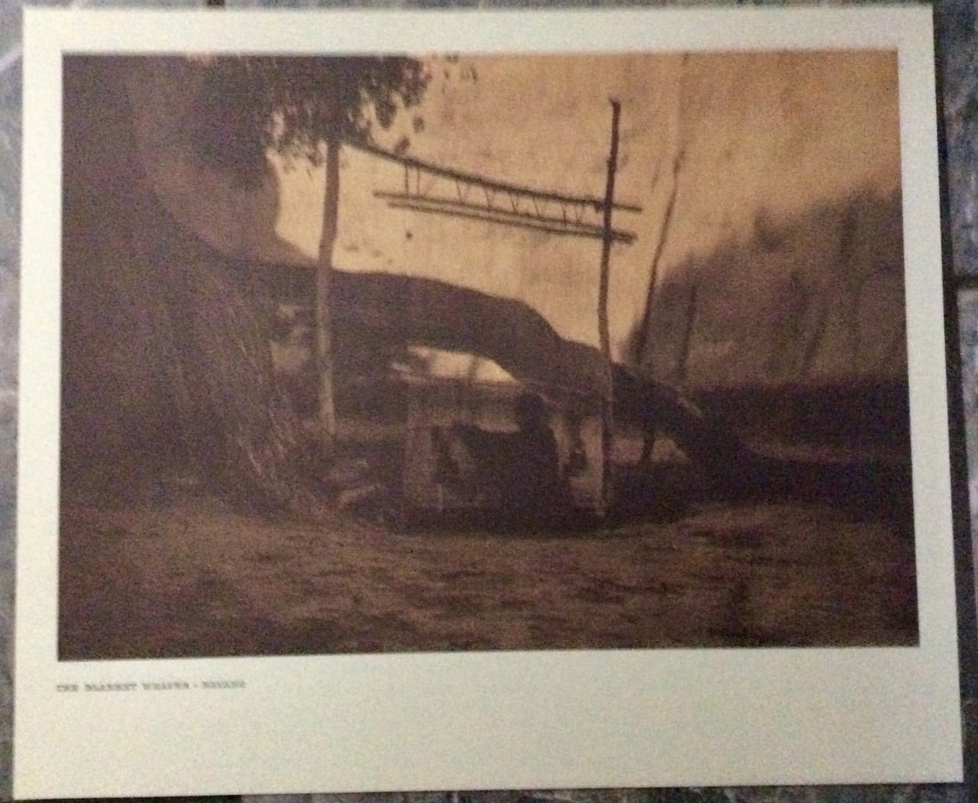 "THE BLANKET WEAVER-NAVAHO" Edward Curtis 2006 Sepia Tone American Indian Photo: Sepia Tone North American Indian Photo Of Western Indian Life By Famed 19th Century American Photographer Edward S. Curtis. Copyright 2006 by Tess Press/BBS Publishing. Suitable for framing, each phot