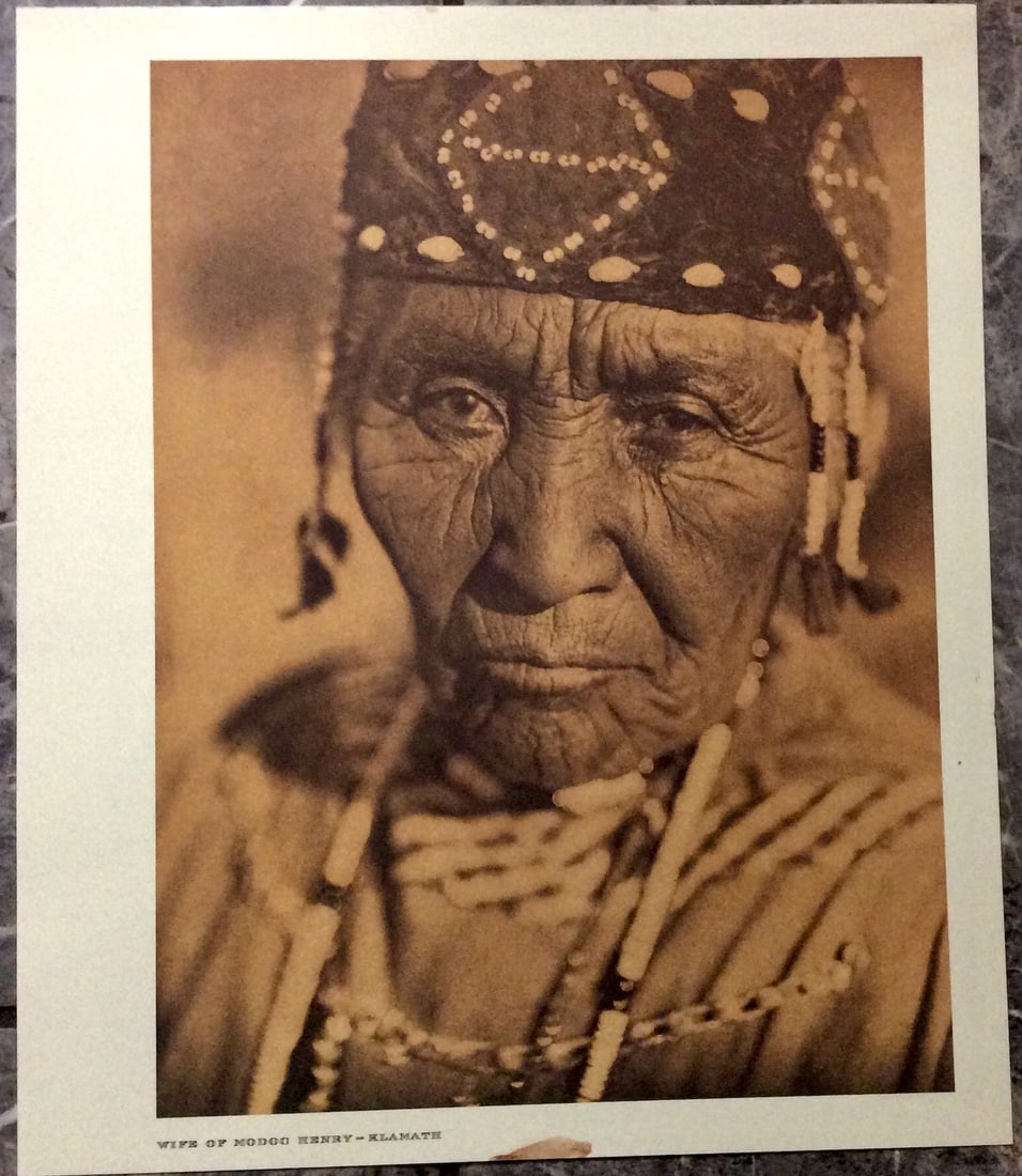 "WIFE OF MODOC HENRY-KLAMATH" Edward Curtis 2006 Sepia Tone American Indian Photo (1 of 2)