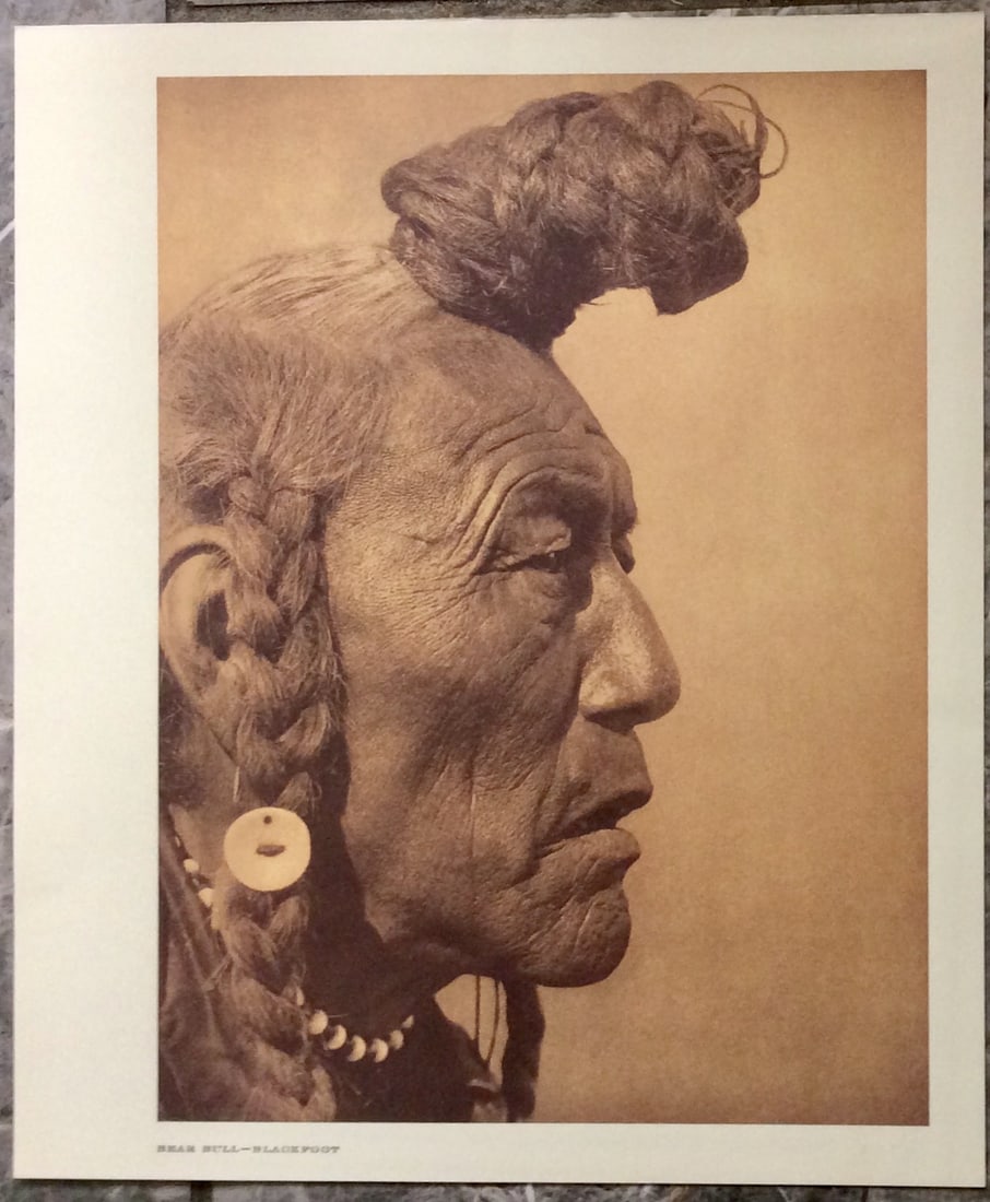 "BEAR BULL-BLACKFOOT" Edward Curtis 2006 Sepia Tone American Indian Photo (1 of 2)