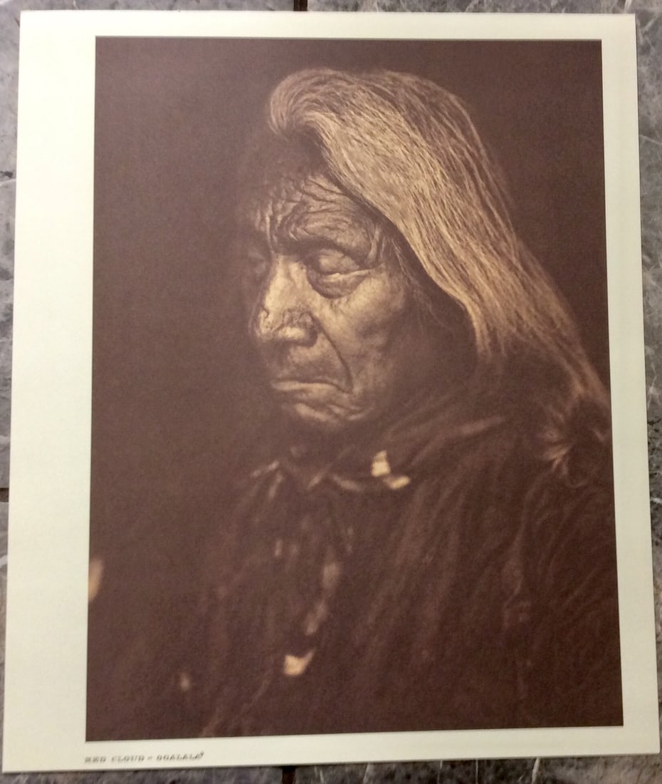 "RED CLOUD-OGALALA" Edward Curtis 2006 Sepia Tone American Indian Photo (1 of 2)