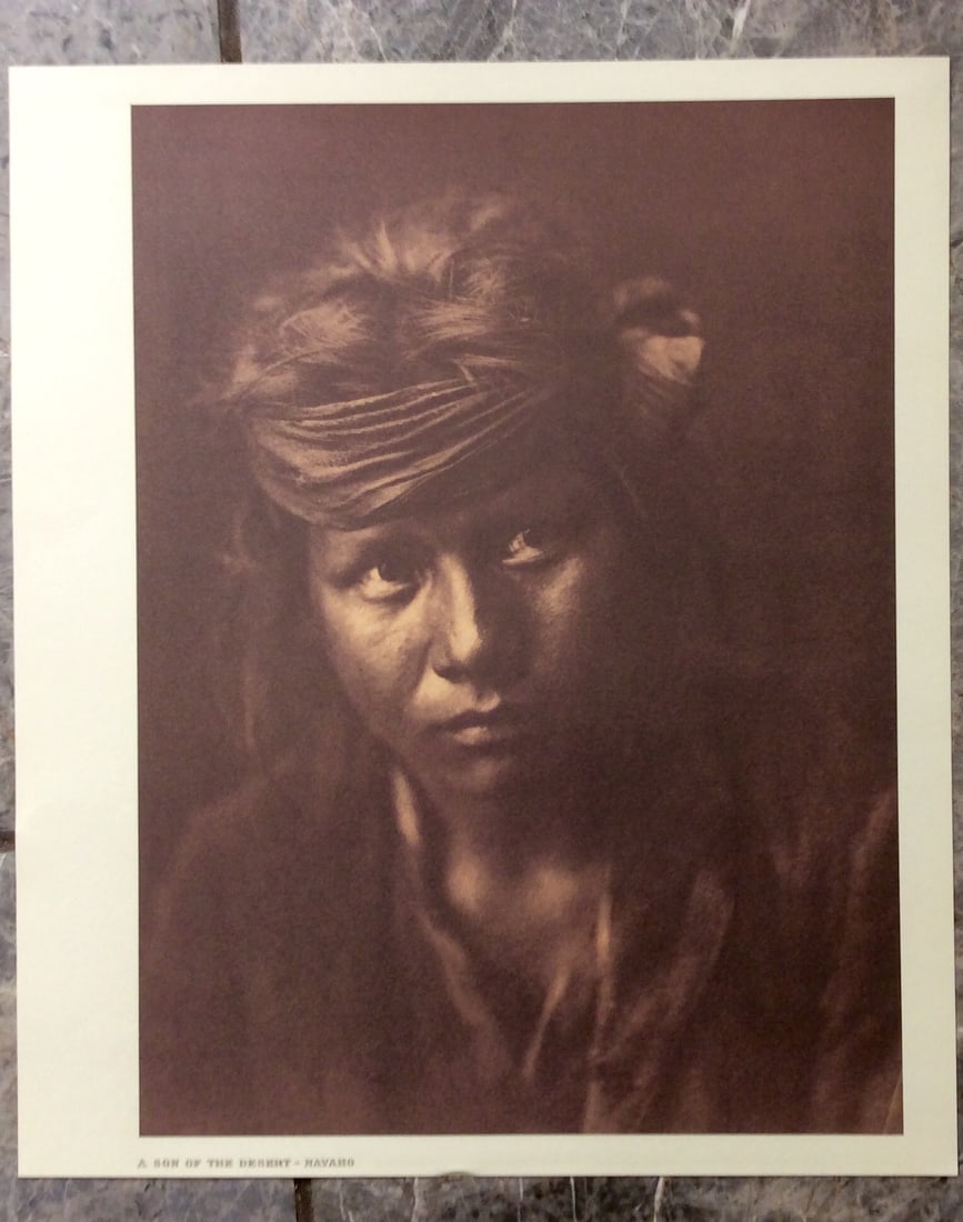 "A SON OF THE DESERT-NAVAHO" Edward Curtis 2006 Sepia Tone American Indian Photo (1 of 2)