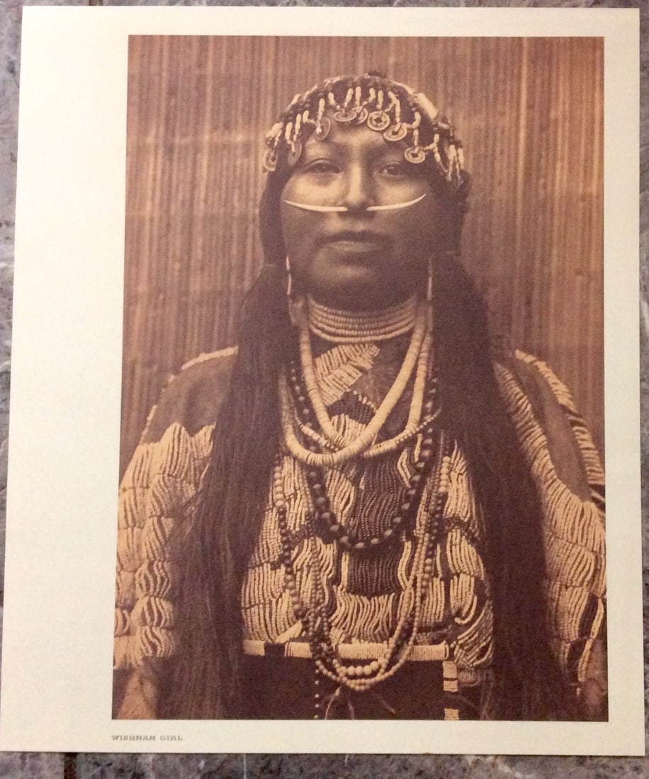 "WISHHAM GIRL" Edward Curtis 2006 Sepia Tone American Indian Photo (1 of 2)