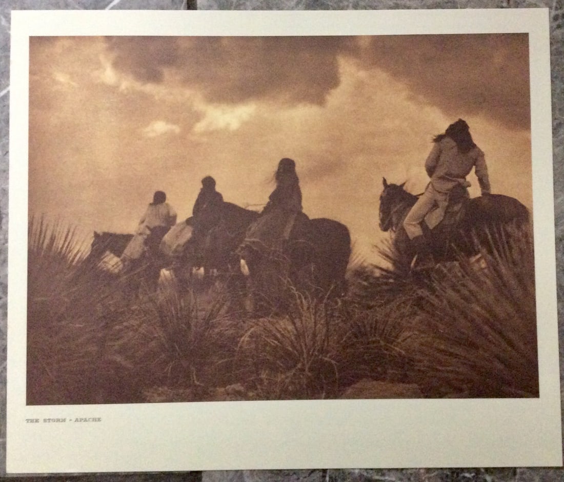 "THE STORM-APACHE" Edward Curtis 2006 Sepia Tone American Indian Photo: Sepia Tone North American Indian Photo Of Western Indian Life By Famed 19th Century American Photographer Edward S. Curtis. Copyright 2006 by Tess Press/BBS Publishing. Suitable for framing, each phot