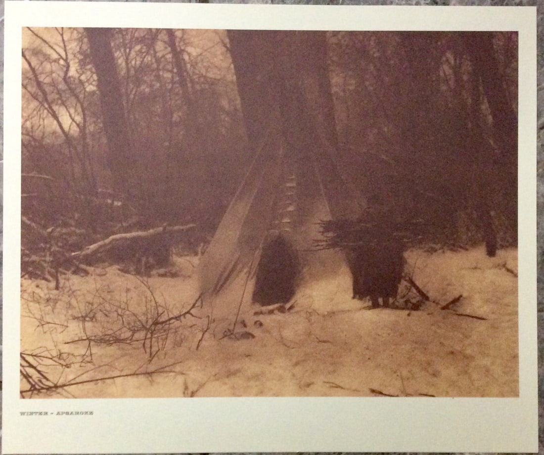 "WINTER-APSAROKE" Edward Curtis 2006 Sepia Tone American Indian Photo: Sepia Tone North American Indian Photo Of Western Indian Life By Famed 19th Century American Photographer Edward S. Curtis. Copyright 2006 by Tess Press/BBS Publishing. Suitable for framing, each phot