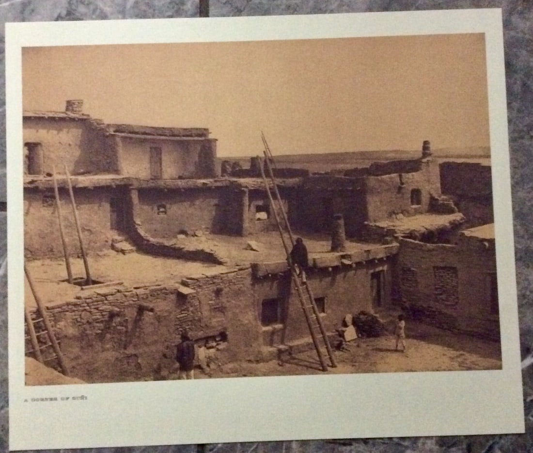 "A CORNER OF ZUNI" Edward Curtis 2006 Sepia Tone American Indian Photo: Sepia Tone North American Indian Photo Of Western Indian Life By Famed 19th Century American Photographer Edward S. Curtis. Copyright 2006 by Tess Press/BBS Publishing. Suitable for framing, each phot