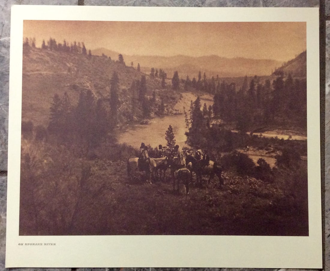 "ON SPOKANE RIVER" Edward Curtis 2006 Sepia Tone American Indian Photo (1 of 2)