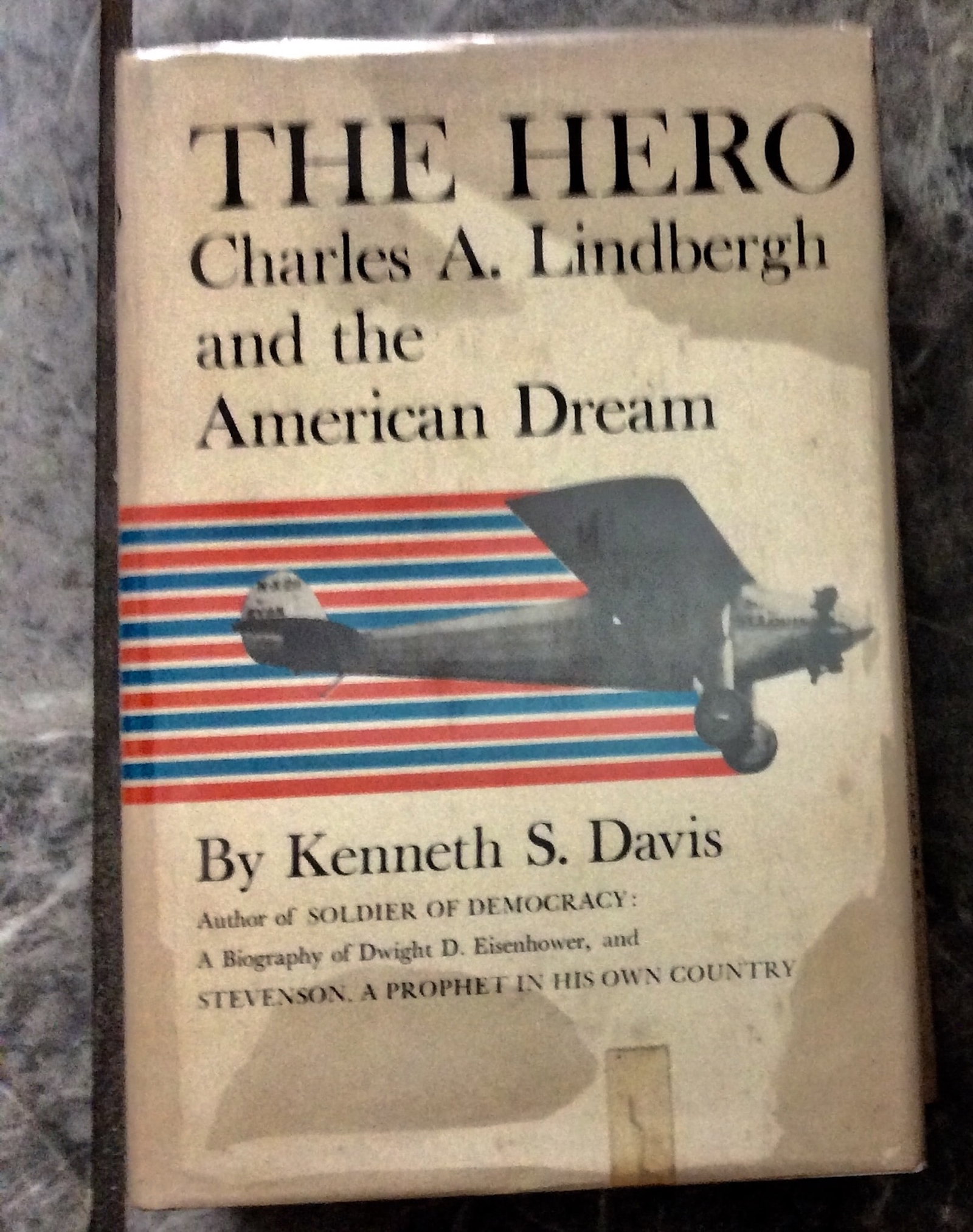 "The Hero" by Ken Davis 1959 Hardcover Biography Of Lindbergh's Aviation Feats Review Slip Laid In (1 of 2)