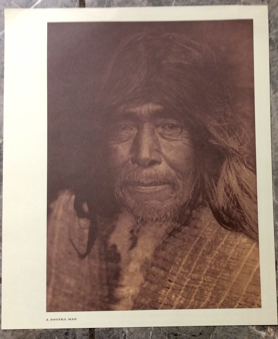 "A NOOTKA MAN" Edward Curtis 2006 Sepia Tone American Indian Photo (1 of 2)