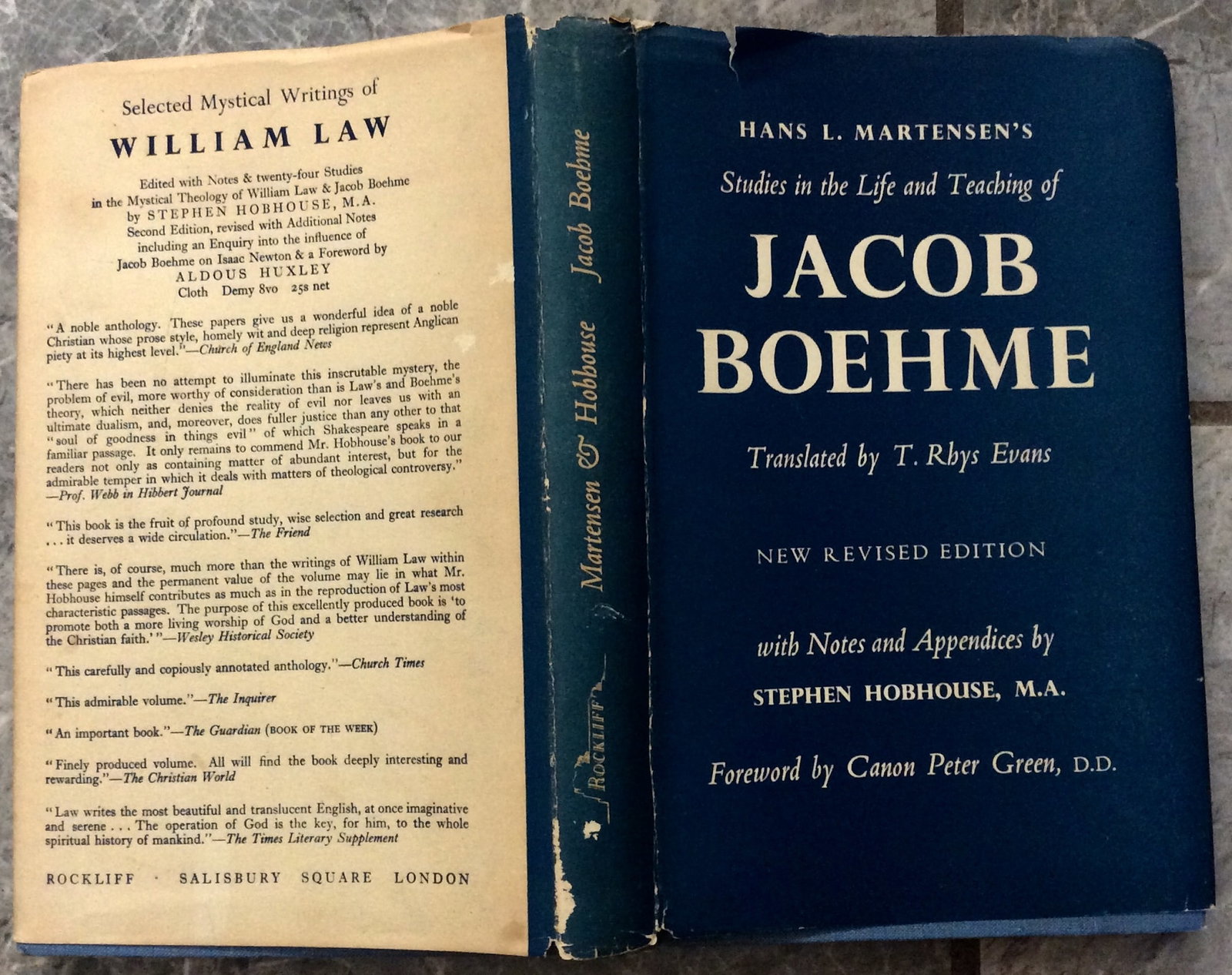 "Jacob Boehme (1575-1624): Studies in his Life and Teaching" by Hans Martensen VINTAGE 1949 (1 of 1)