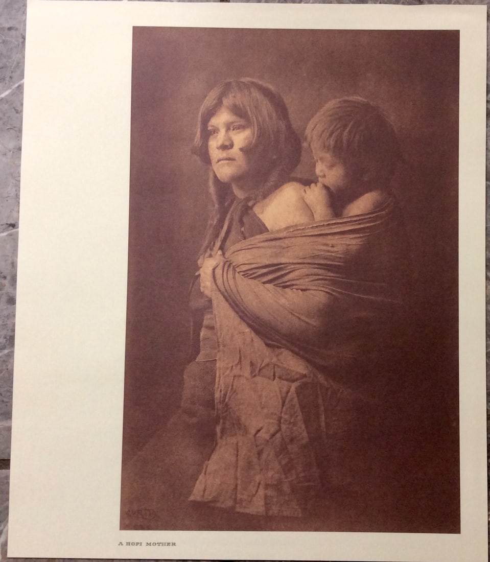 "A HOPI MOTHER" Edward Curtis 2006 Sepia Tone American Indian Photo: Sepia Tone North American Indian Photo Of Western Indian Life By Famed 19th Century American Photographer Edward S. Curtis. Copyright 2006 by Tess Press/BBS Publishing. Suitable for framing, each phot