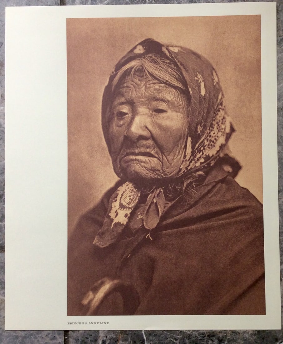 "PRINCESS ANGELINE" Edward Curtis 2006 Sepia Tone American Indian Photo (1 of 2)