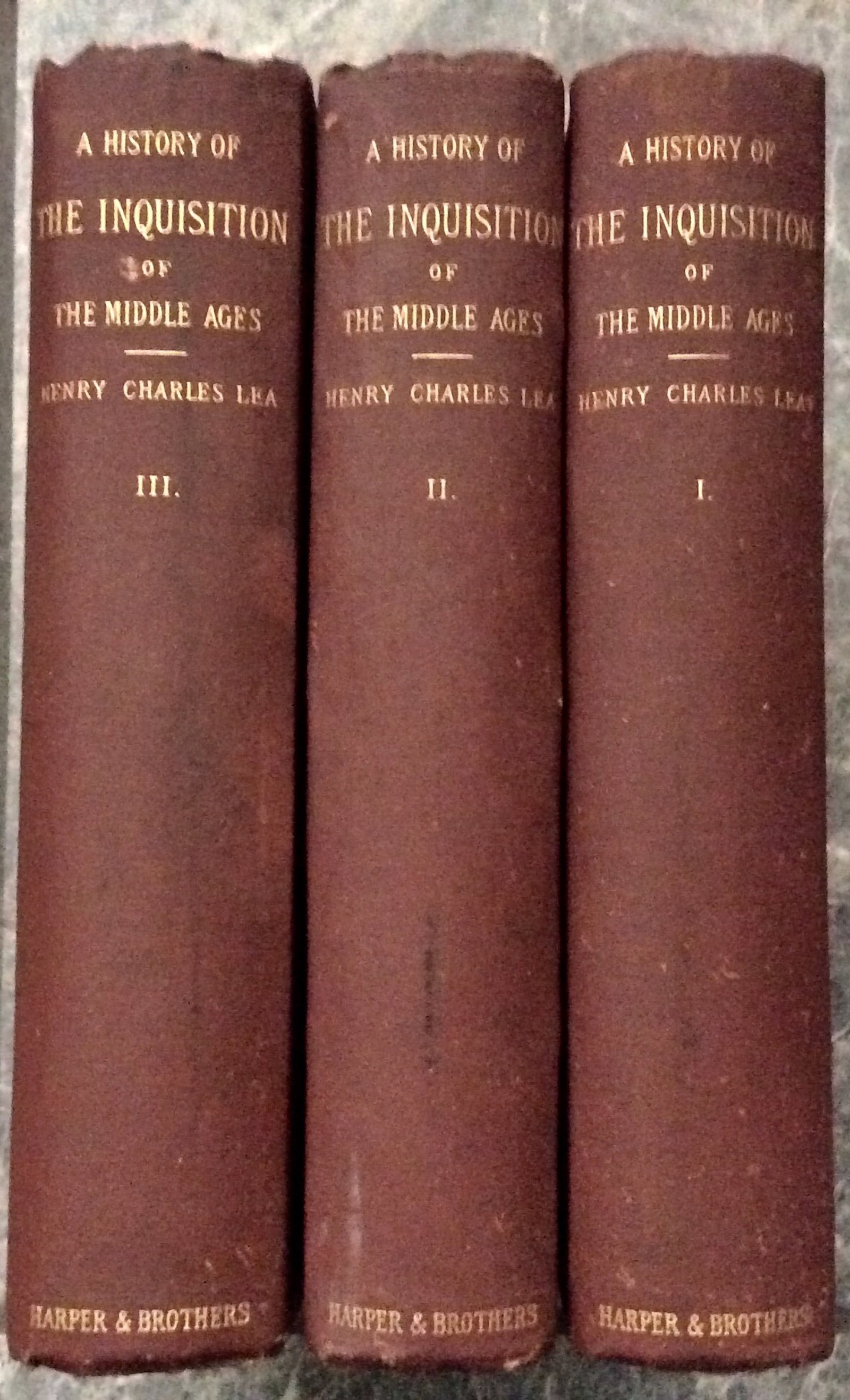 "A History of the Inquisition of the Middle Ages" by Henry Lea Complete SCARCE ANTIQUE 3 Volume (1 of 2)