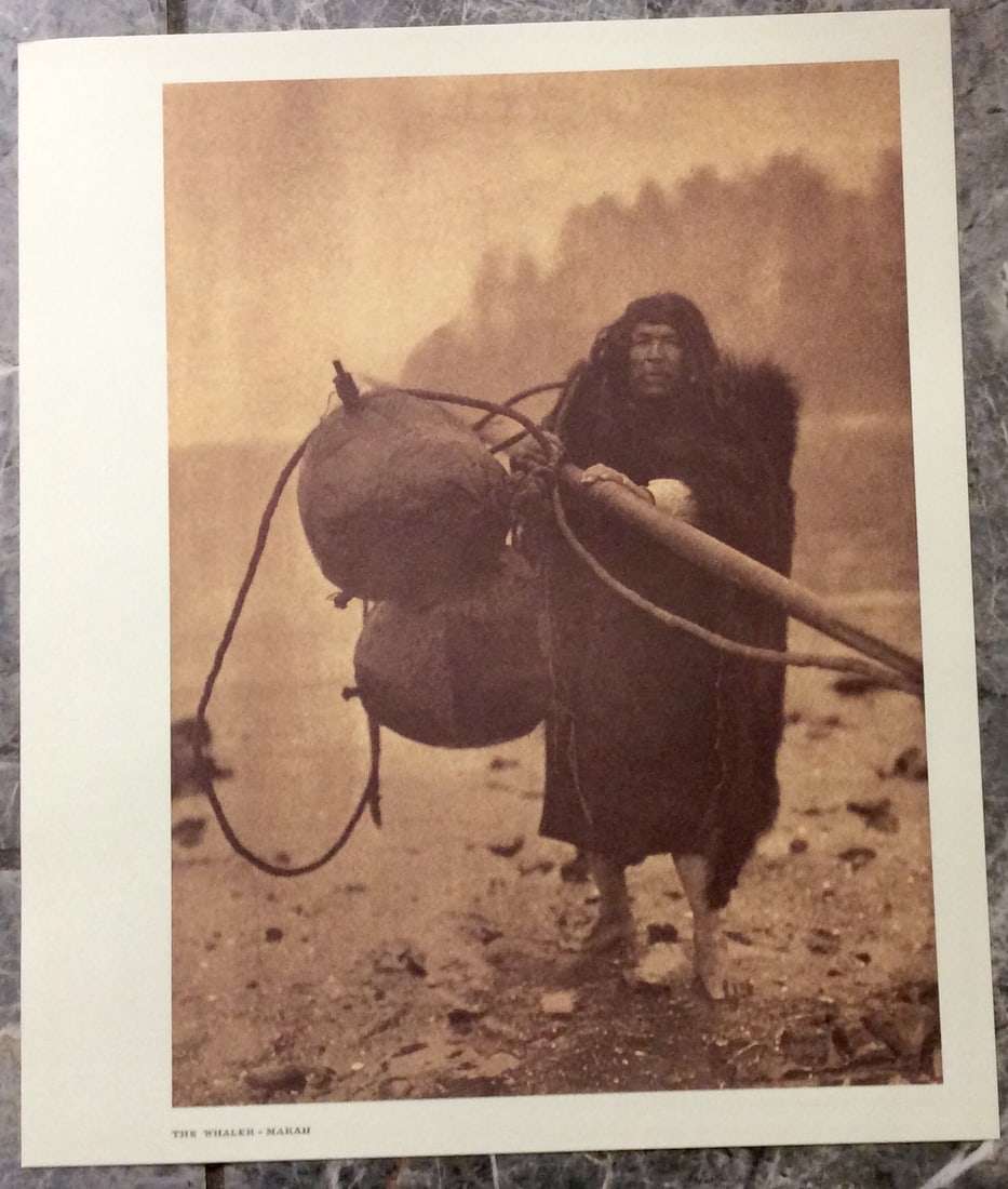 "THE WHALER-MAKAH" Edward Curtis 2006 Sepia Tone American Indian Photo (1 of 2)