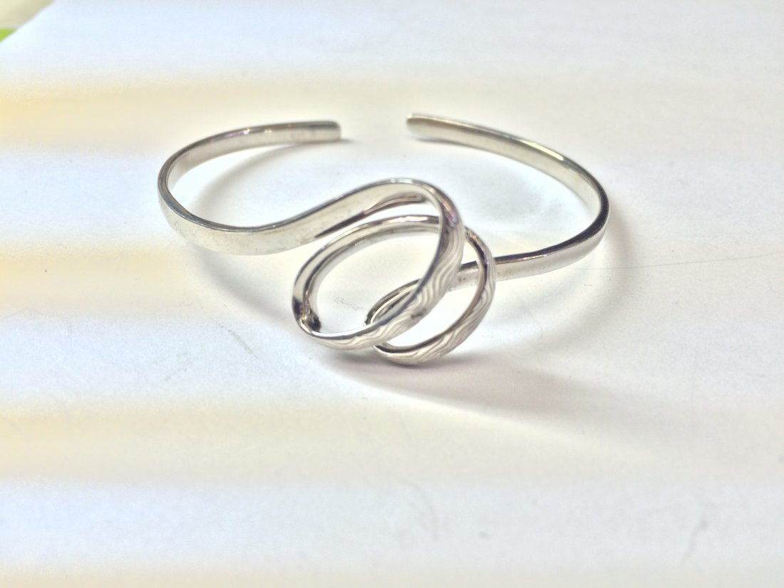 sterling silver looped bangle (1 of 2)